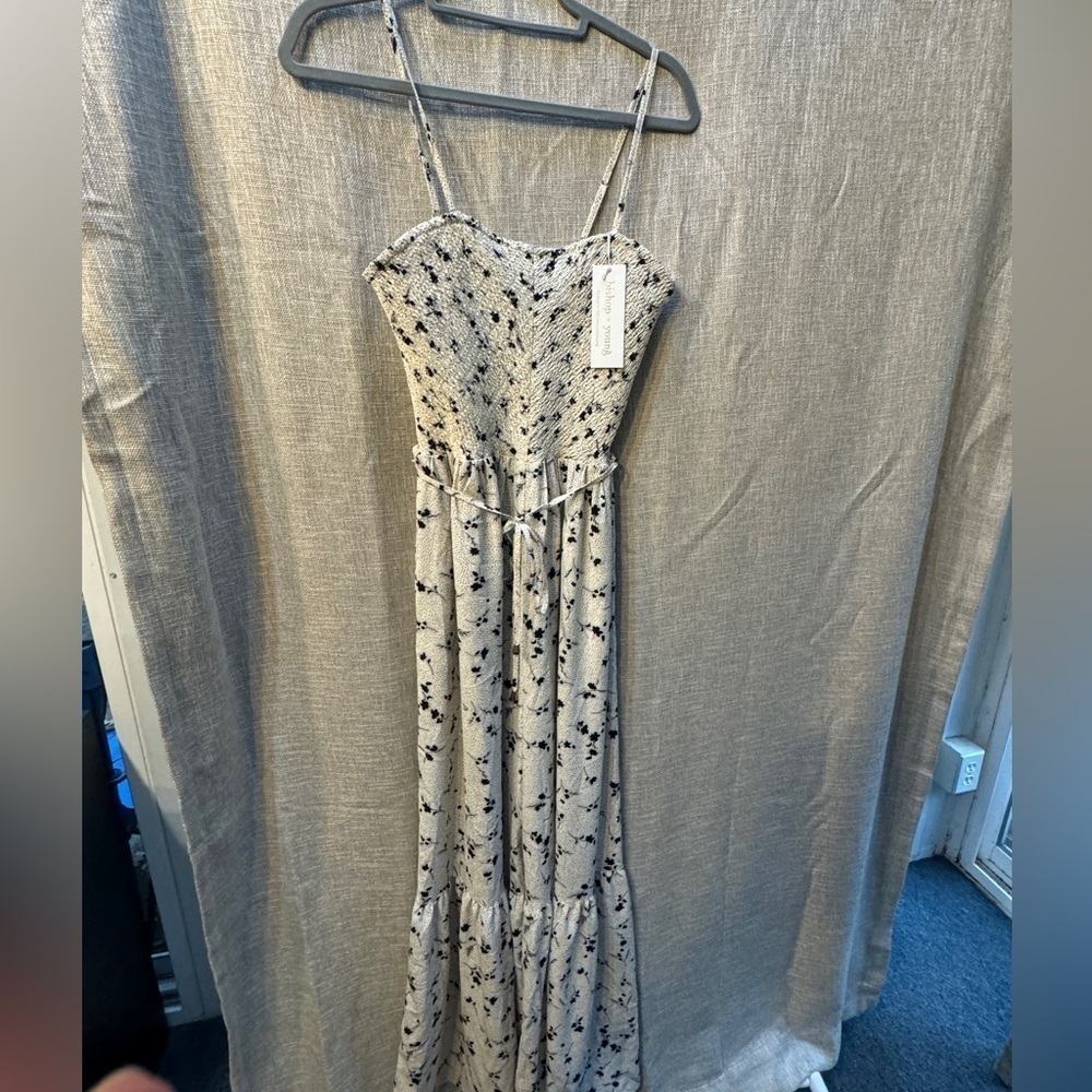 NEW BISHOP + YOUNG carmella wide leg jumpsuit “Under the Summer Sky” size small - Picture 5 of 14